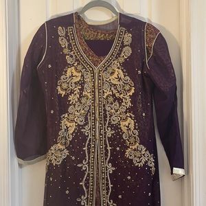 4 piece Heavy Pakistani high low shalwar kamis with dupatta